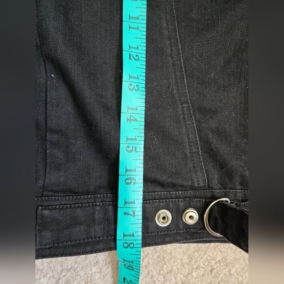 VALFRE Black Denim Jacket with Butterfly Back. Size Small - Picture 16 of 16